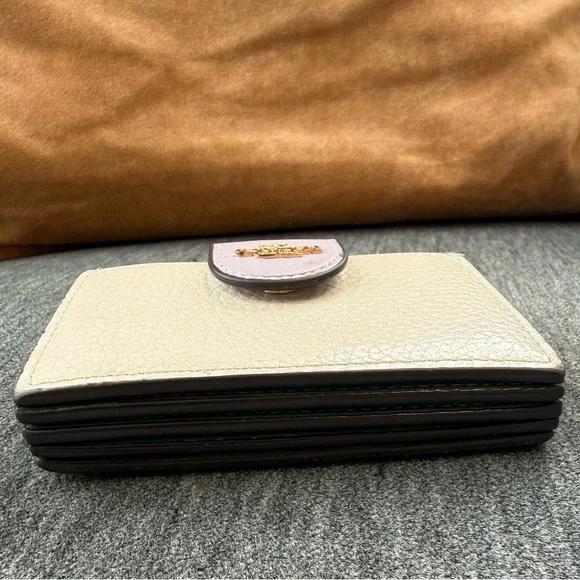 Coach Cream and Lavender Accordion Card Case In Colorblock CA765 - Picture 6 of 14